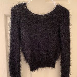 Black fluffy sweater